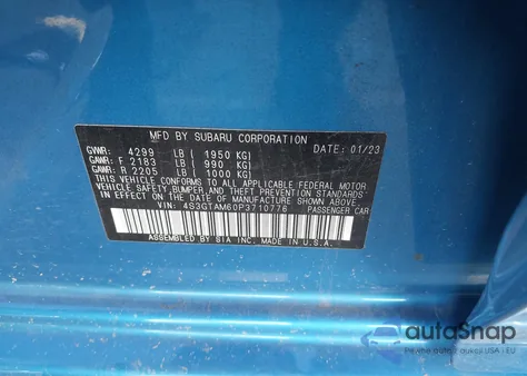 2023 Subaru Impreza Sport 5-Door from USA, damaged, VIN 4S3GTAM60P3710776